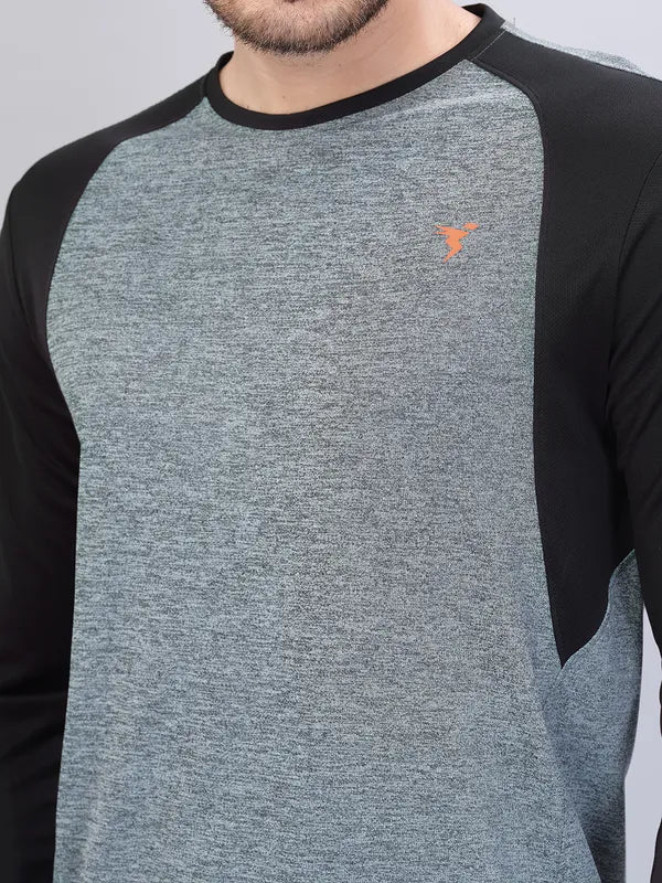 Men Melange Slim Fit Crew Neck T-shirt with DOUBLE COOL - Image 6