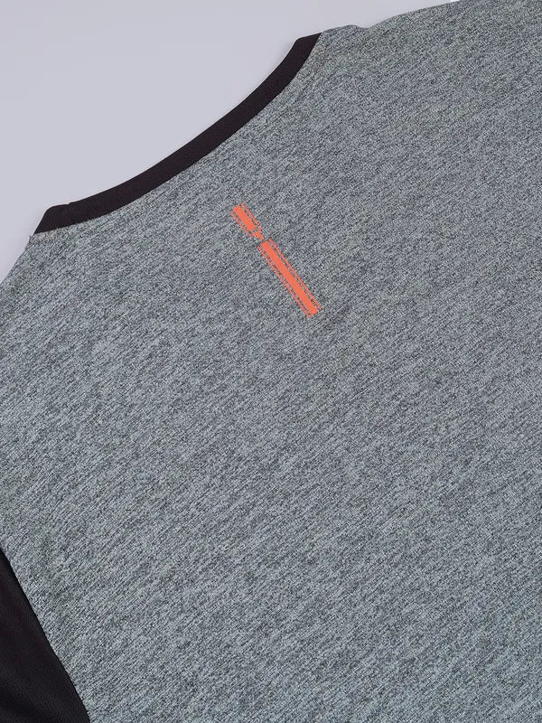 Men Melange Slim Fit Crew Neck T-shirt with DOUBLE COOL - Image 8