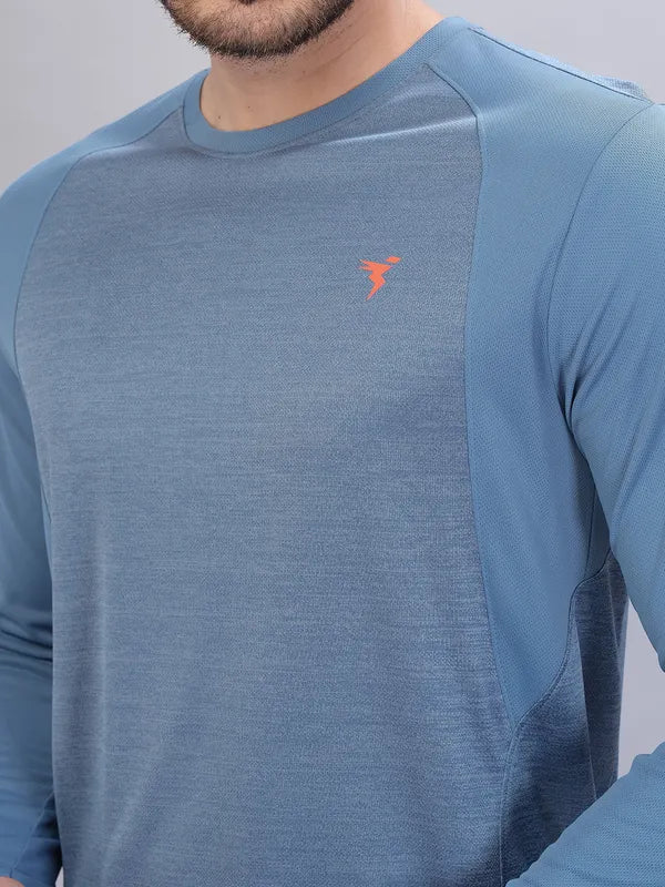 Men Melange Slim Fit Crew Neck T-shirt with DOUBLE COOL - Image 6