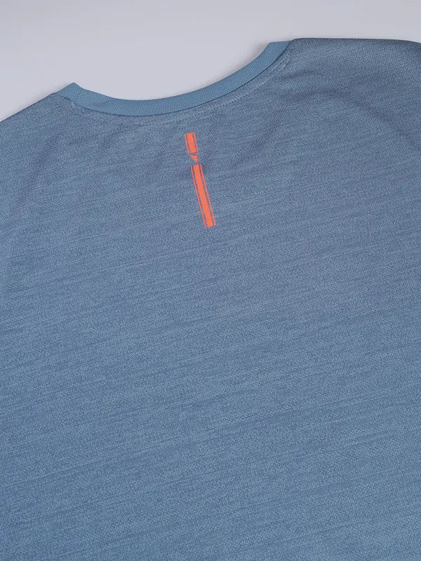 Men Melange Slim Fit Crew Neck T-shirt with DOUBLE COOL - Image 8