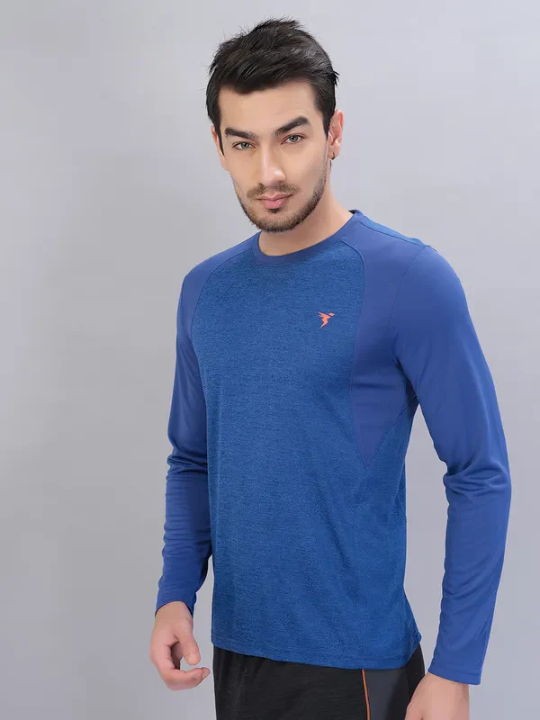 Men Melange Slim Fit Crew Neck T-shirt with DOUBLE COOL - Image 5