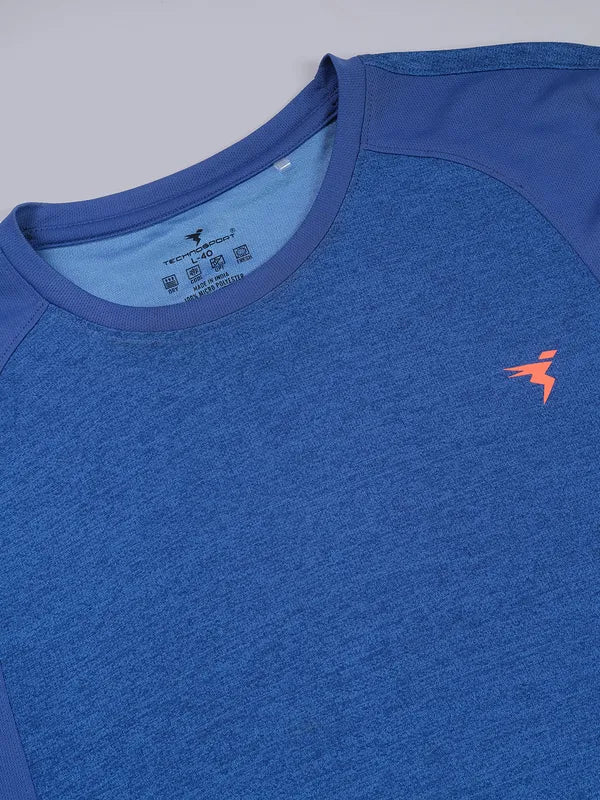 Men Melange Slim Fit Crew Neck T-shirt with DOUBLE COOL - Image 7