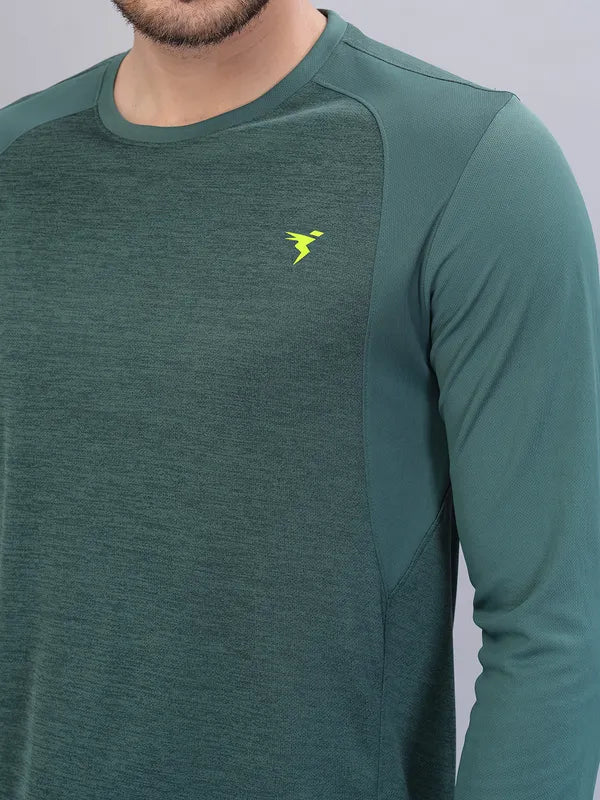 Men Melange Slim Fit Crew Neck T-shirt with DOUBLE COOL - Image 6