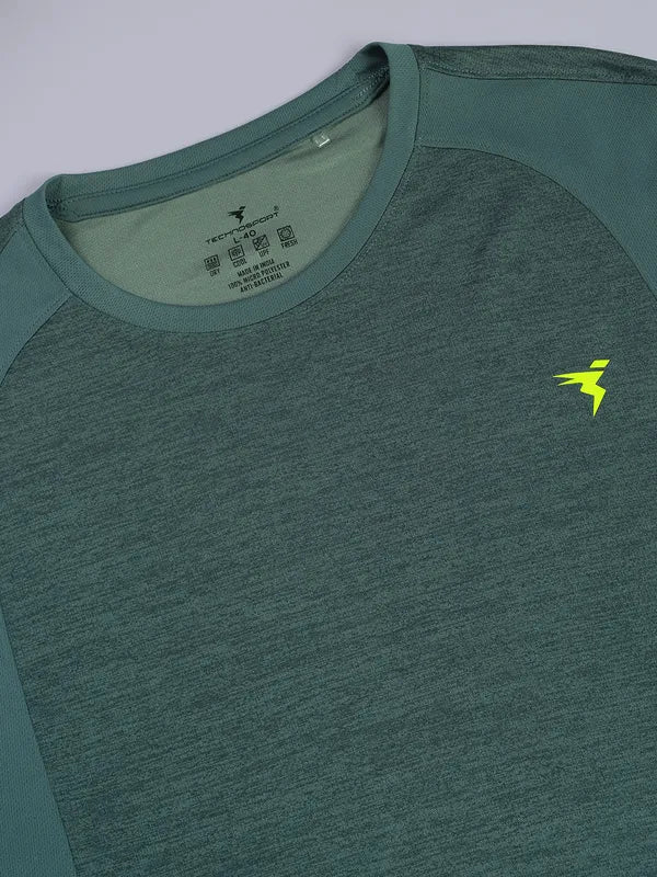 Men Melange Slim Fit Crew Neck T-shirt with DOUBLE COOL - Image 7
