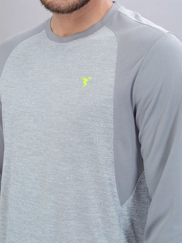 Men Melange Slim Fit Crew Neck T-shirt with DOUBLE COOL - Image 6