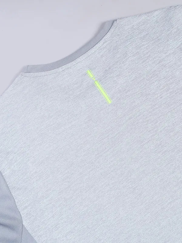 Men Melange Slim Fit Crew Neck T-shirt with DOUBLE COOL - Image 9