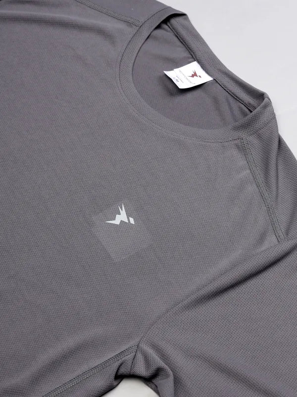 Men Solid Slim Fit Crew Neck T-shirt with TECHNO COOL+ - Image 6