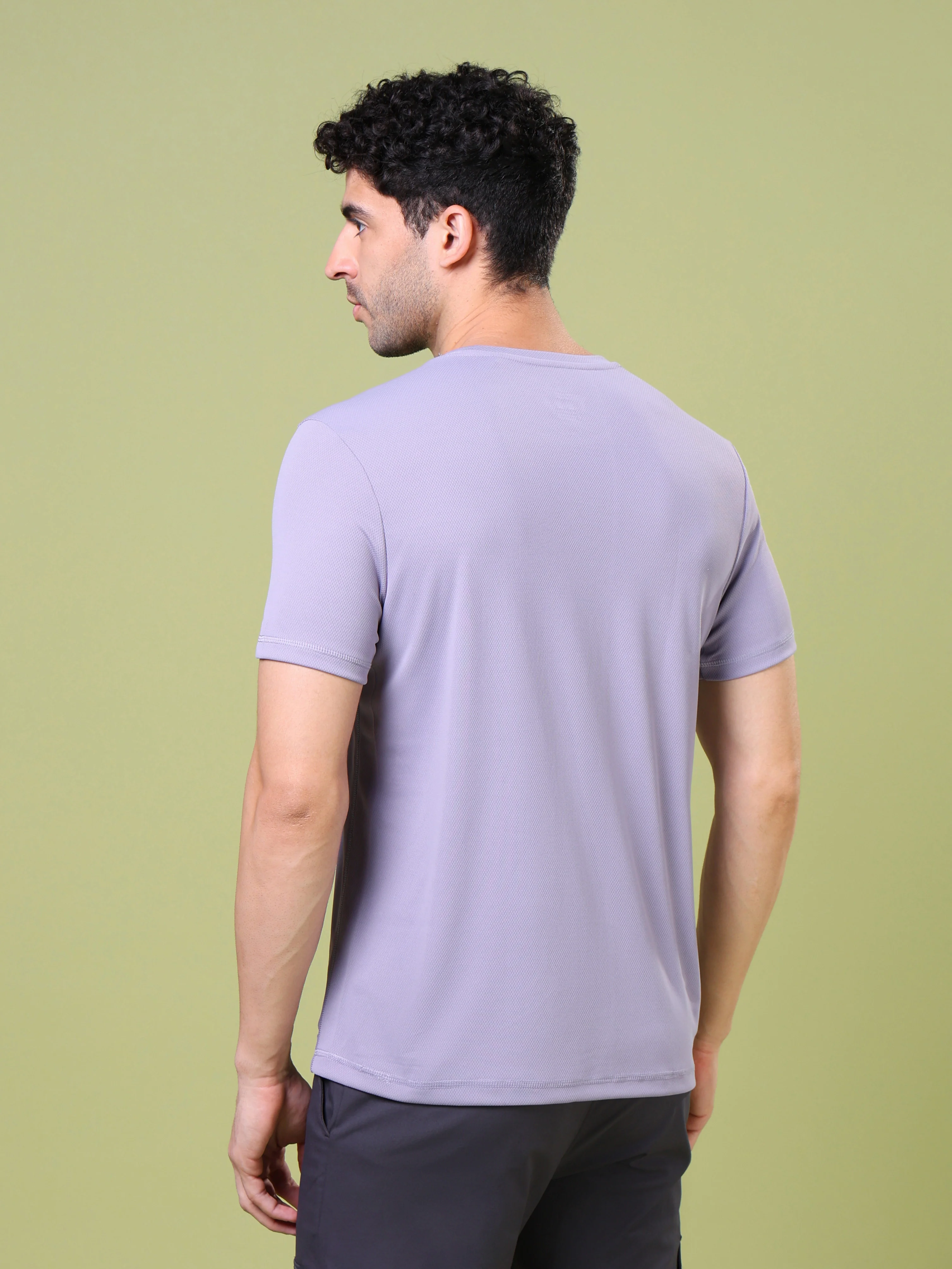 Men Solid Slim Fit Crew Neck T-shirt with TECHNO COOL+ - Image 3