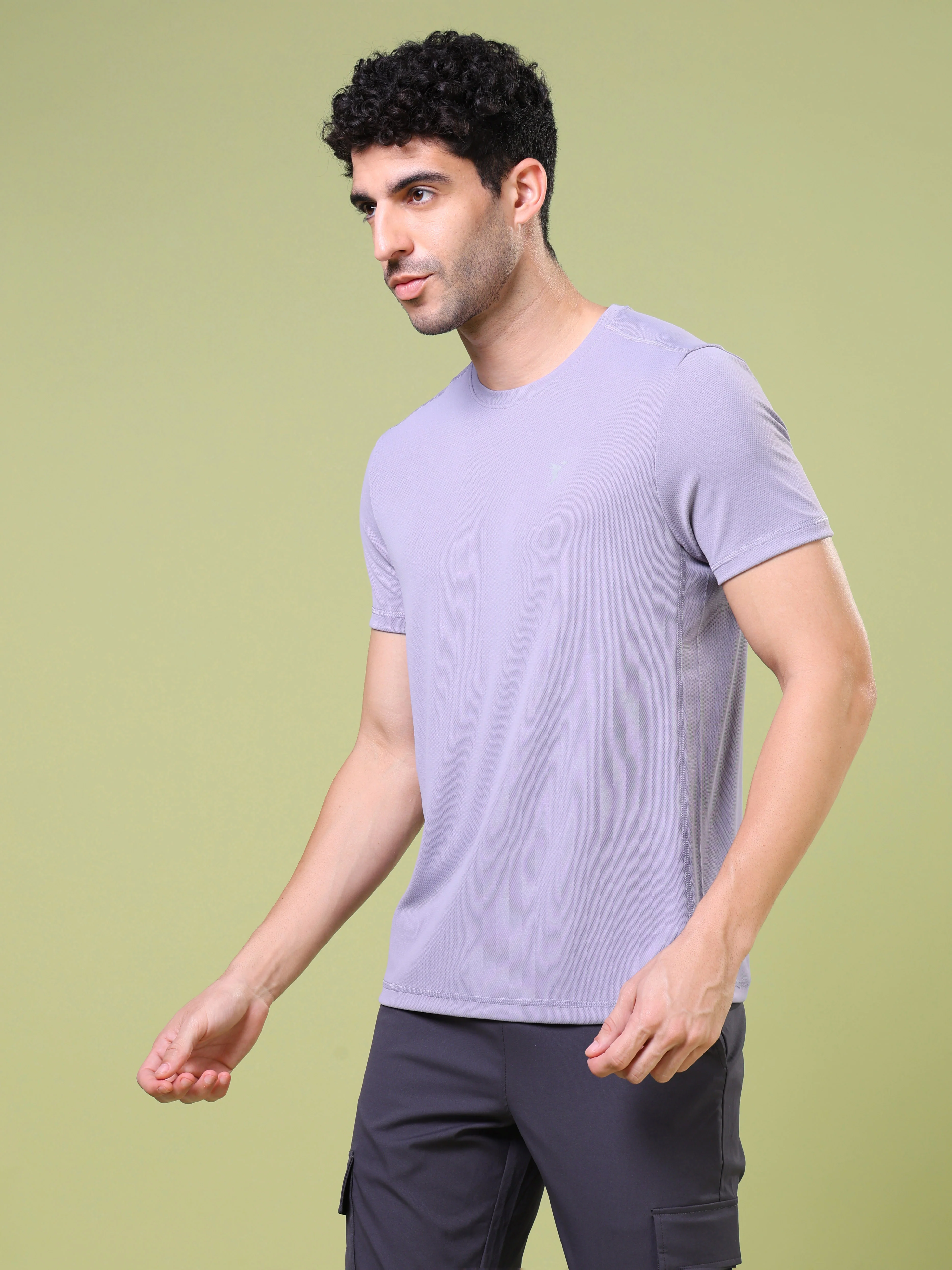 Men Solid Slim Fit Crew Neck T-shirt with TECHNO COOL+ - Image 4