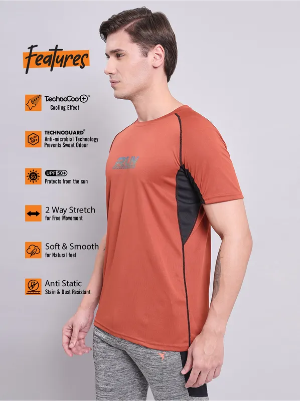 Men Printed Regular Fit Crew Neck T-shirt with TECHNO COOL+ - Image 4