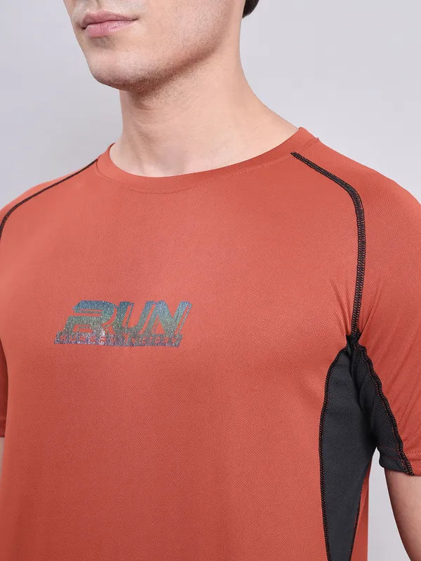 Men Printed Regular Fit Crew Neck T-shirt with TECHNO COOL+ - Image 6
