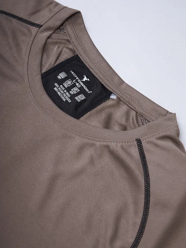 Men Printed Regular Fit Crew Neck T-shirt with TECHNO COOL+ - Image 7