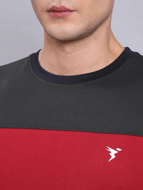 Men Colorblock Slim Fit Crew Neck T-shirt with TECHNO COOL+ - Image 6