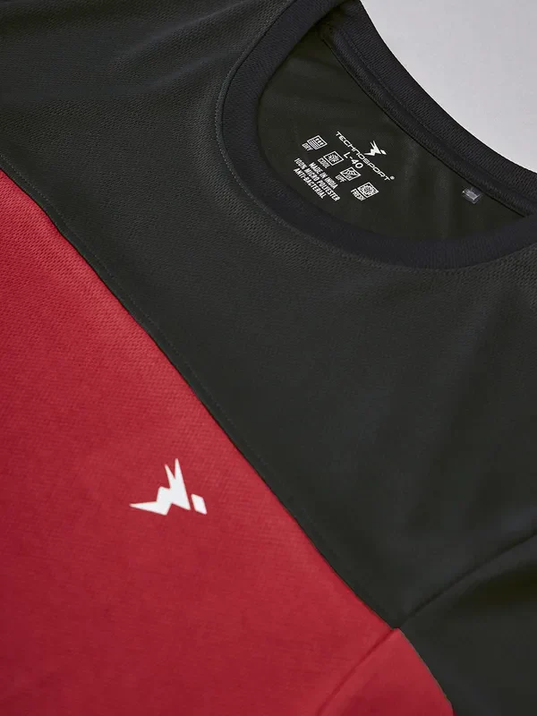Men Colorblock Slim Fit Crew Neck T-shirt with TECHNO COOL+ - Image 7