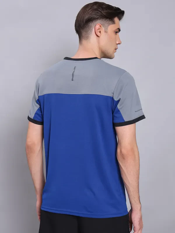 Men Colorblock Slim Fit Crew Neck T-shirt with TECHNO COOL+ - Image 3