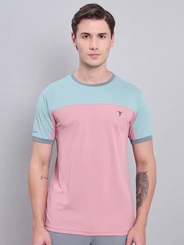 Men Colorblock Slim Fit Crew Neck T-shirt with TECHNO COOL+ - Image 2