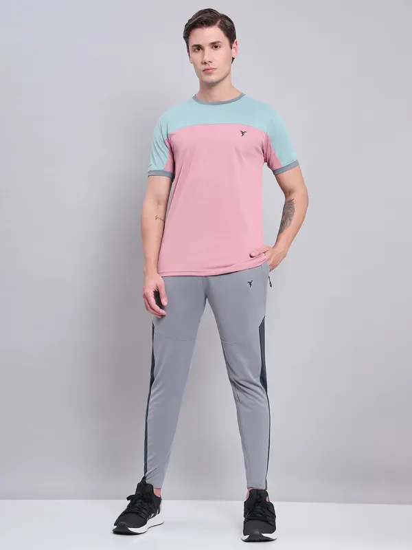 Men Colorblock Slim Fit Crew Neck T-shirt with TECHNO COOL+ - Image 5
