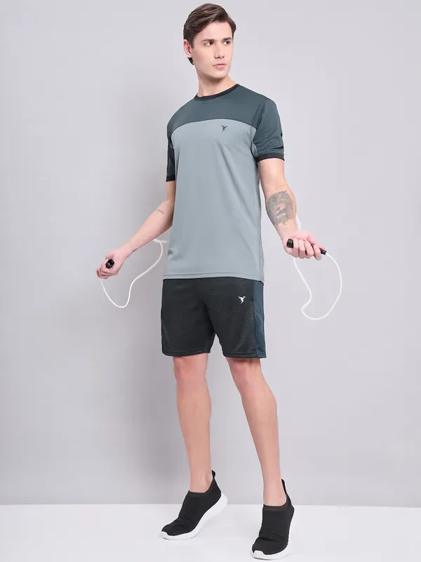 Men Colorblock Slim Fit Crew Neck T-shirt with TECHNO COOL+ - Image 5