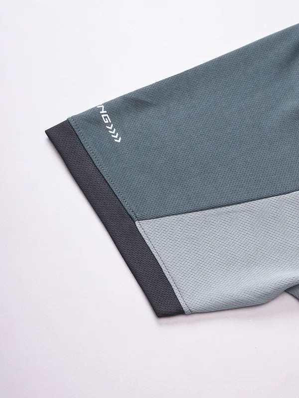 Men Colorblock Slim Fit Crew Neck T-shirt with TECHNO COOL+ - Image 7