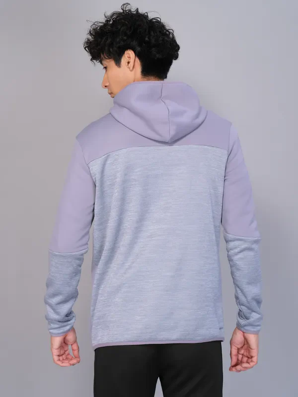 Men Melange Slim Fit Hooded Jacket with TECHNO WARM+ - Image 2
