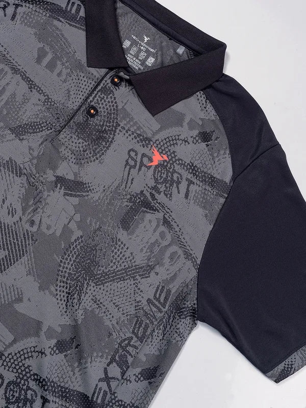 Men Printed Slim Fit Polo T-shirt with DOUBLE COOL - Image 10