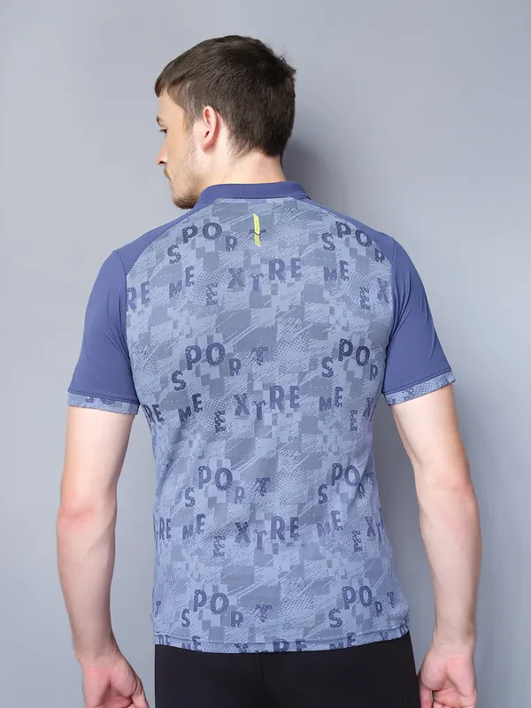 Men Printed Slim Fit Polo T-shirt with DOUBLE COOL - Image 3