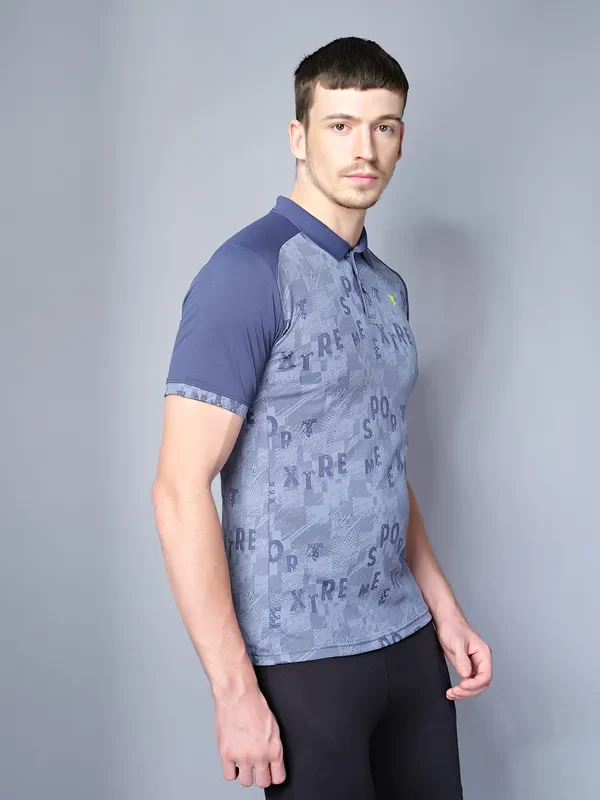 Men Printed Slim Fit Polo T-shirt with DOUBLE COOL - Image 5
