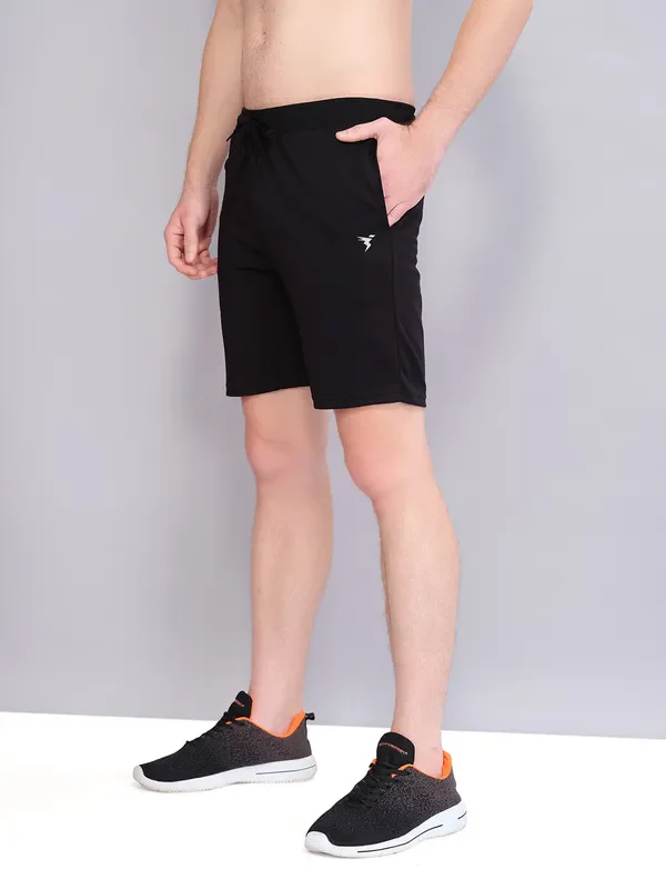 Men Solid Slim Fit Shorts with ELASTO PLUS - Image 4
