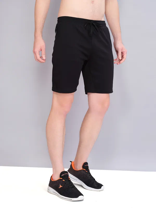 Men Solid Slim Fit Shorts with ELASTO PLUS - Image 5