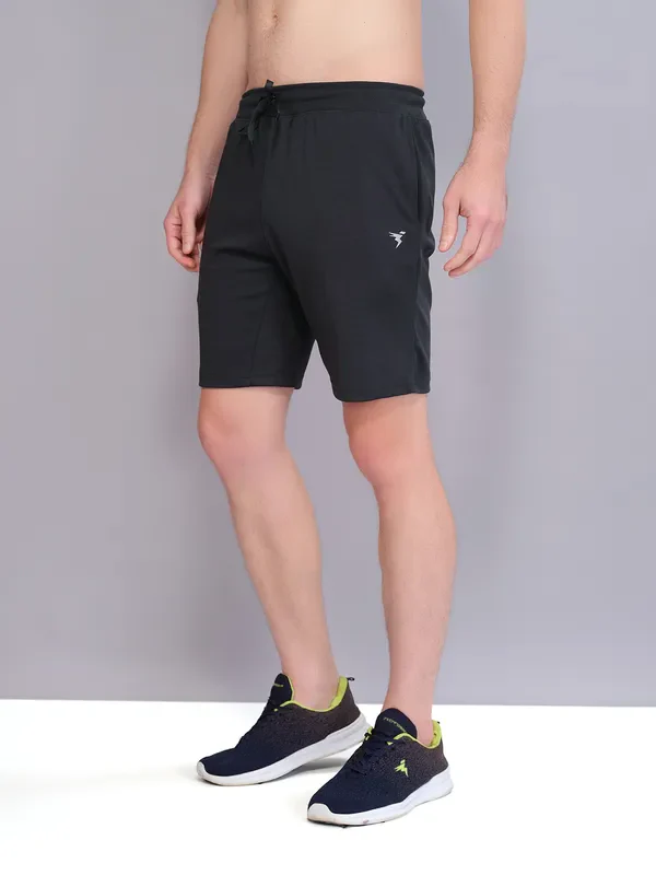 Men Solid Slim Fit Shorts with ELASTO PLUS - Image 5