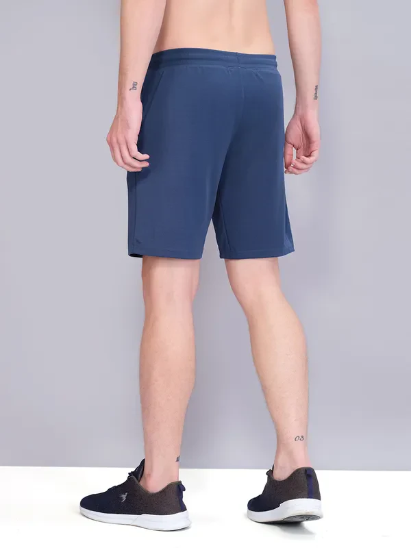 Men Solid Slim Fit Shorts with ELASTO PLUS - Image 3