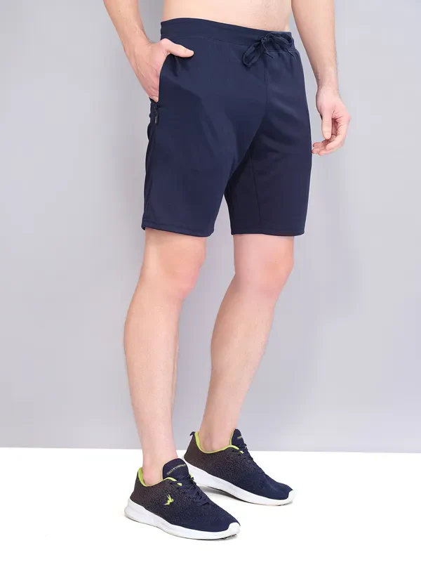 Men Solid Slim Fit Shorts with ELASTO PLUS - Image 6