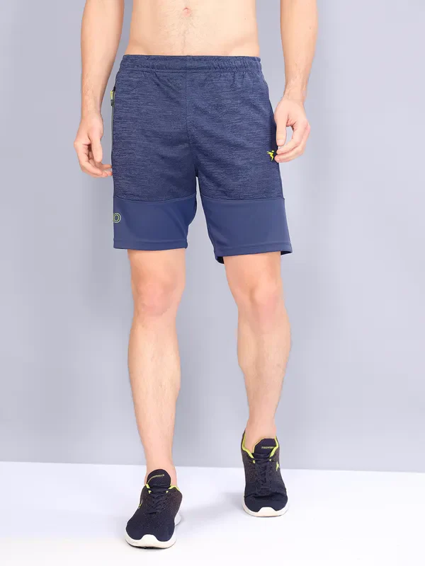 Men Melange Slim Fit Shorts with TECHNO GUARD