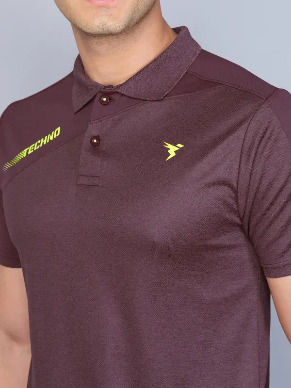 Men Melange Slim Fit Polo T-shirt with DOUBLE COOL - Image 5