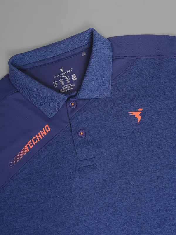 Men Melange Slim Fit Polo T-shirt with DOUBLE COOL - Image 6