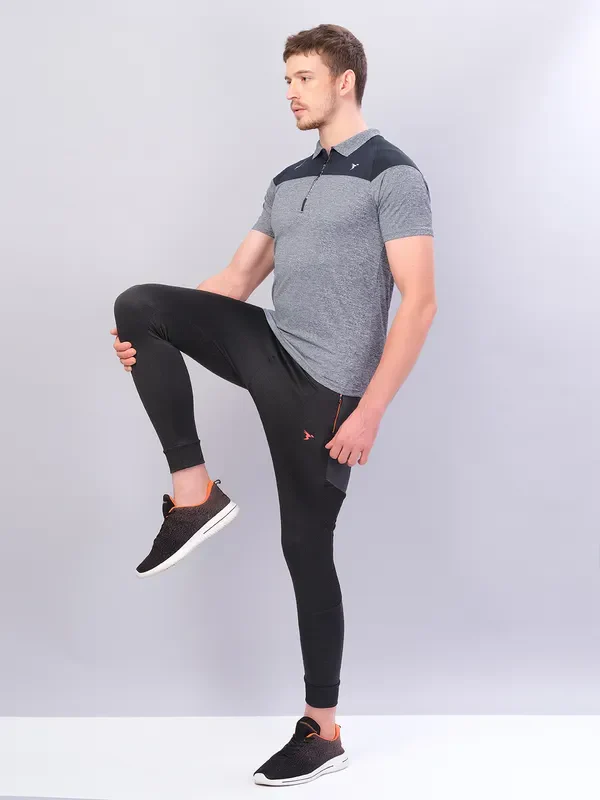 Men Melange Slim Fit Polo T-shirt with DOUBLE COOL - Image 4