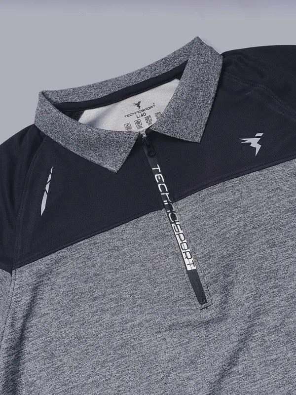 Men Melange Slim Fit Polo T-shirt with DOUBLE COOL - Image 7