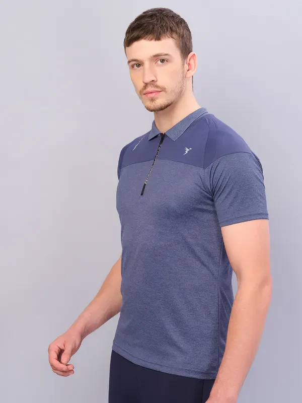 Men Melange Slim Fit Polo T-shirt with DOUBLE COOL - Image 6