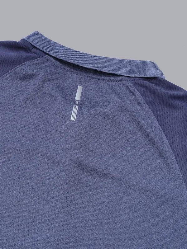 Men Melange Slim Fit Polo T-shirt with DOUBLE COOL - Image 8
