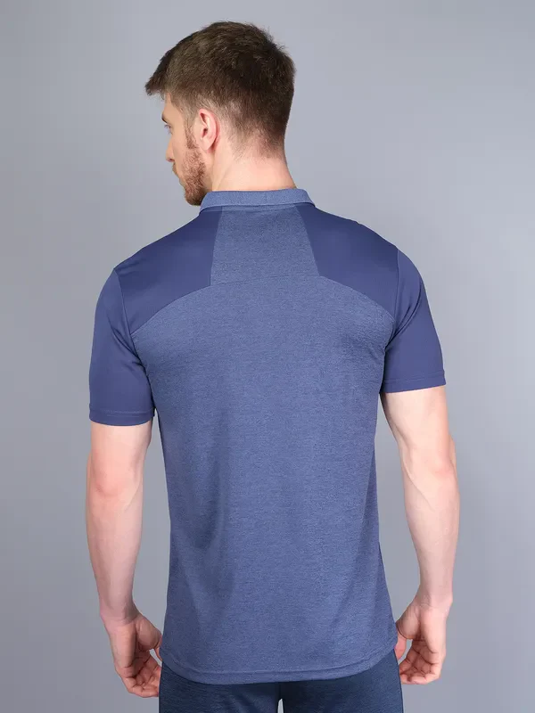 Men Melange Slim Fit Polo T-shirt with DOUBLE COOL - Image 2