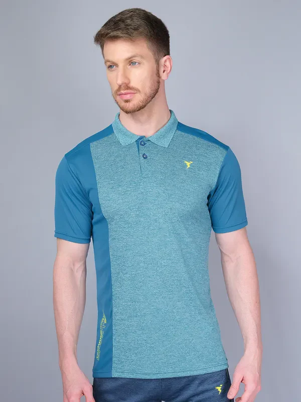 Men Melange Slim Fit Polo T-shirt with DOUBLE COOL