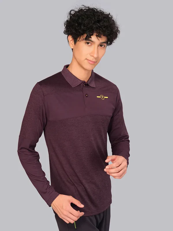 Men Melange Slim Fit Polo T-shirt with DOUBLE COOL
