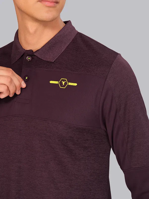 Men Melange Slim Fit Polo T-shirt with DOUBLE COOL - Image 5