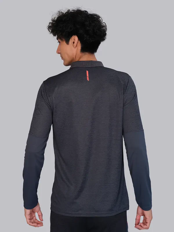 Men Melange Slim Fit Polo T-shirt with DOUBLE COOL - Image 3