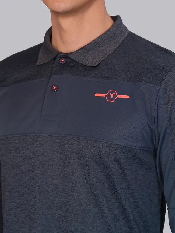 Men Melange Slim Fit Polo T-shirt with DOUBLE COOL - Image 5