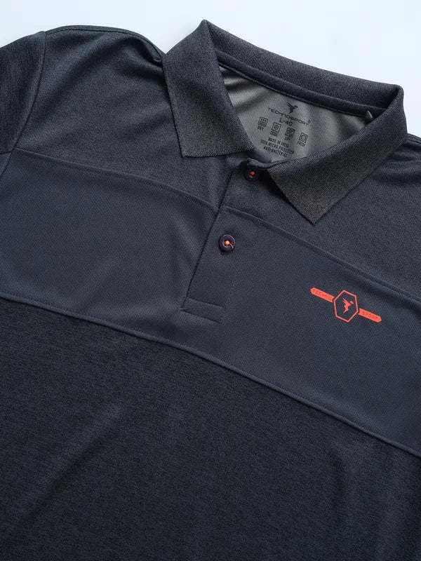 Men Melange Slim Fit Polo T-shirt with DOUBLE COOL - Image 7
