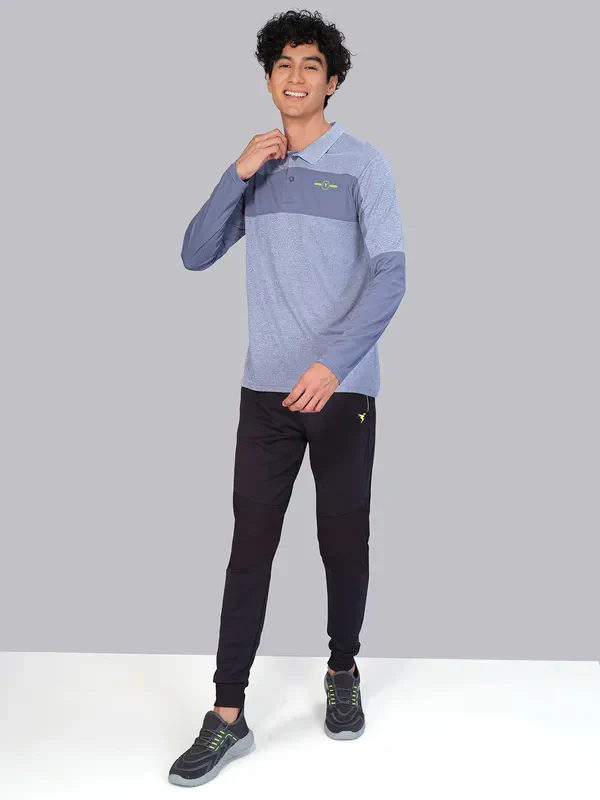 Men Melange Slim Fit Polo T-shirt with DOUBLE COOL - Image 4