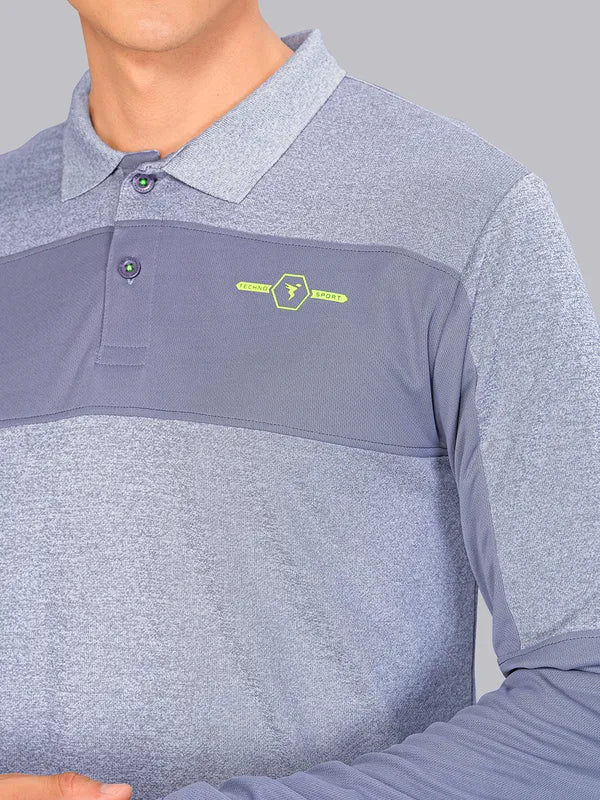 Men Melange Slim Fit Polo T-shirt with DOUBLE COOL - Image 5