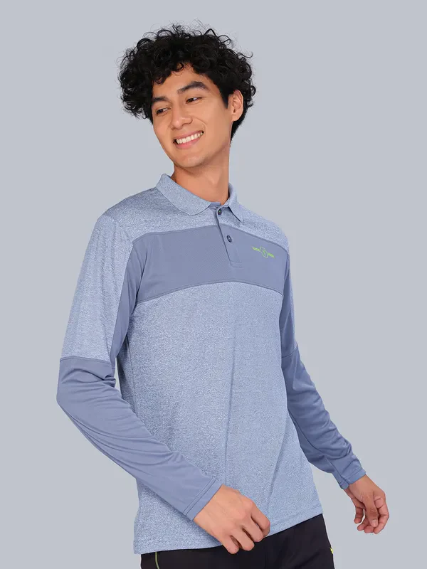 Men Melange Slim Fit Polo T-shirt with DOUBLE COOL - Image 6
