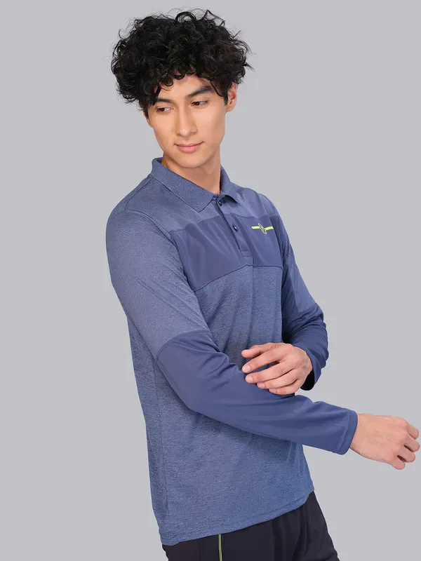 Men Melange Slim Fit Polo T-shirt with DOUBLE COOL - Image 6